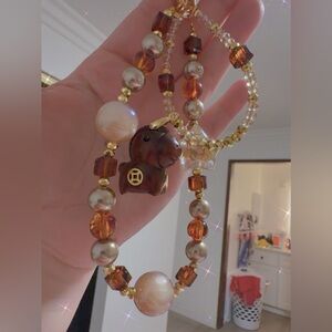 Wooden horse charm for cell phones and bags